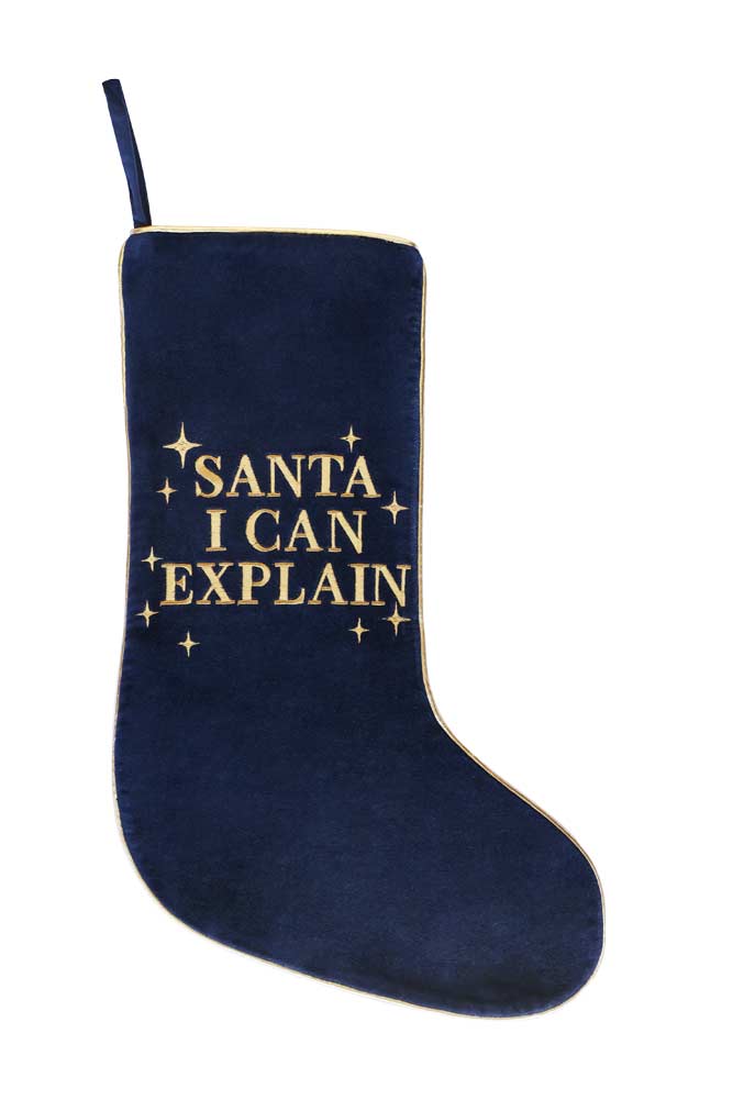 Midnight Santa I Can Explain Velvet Christmas Stocking