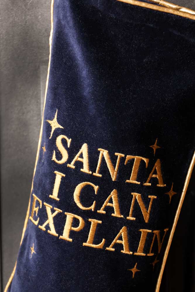 Midnight Santa I Can Explain Velvet Christmas Stocking